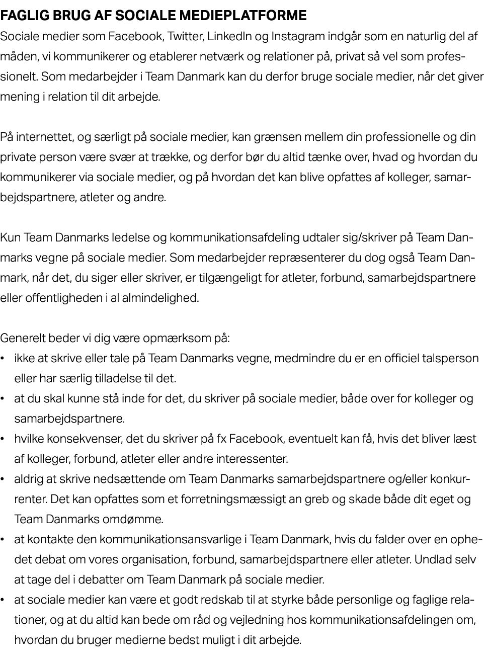 Faglig brug af sociale medieplatforme Sociale medier som Facebook, Twitter, LinkedIn og Instagram indg r som en ﻿natu...